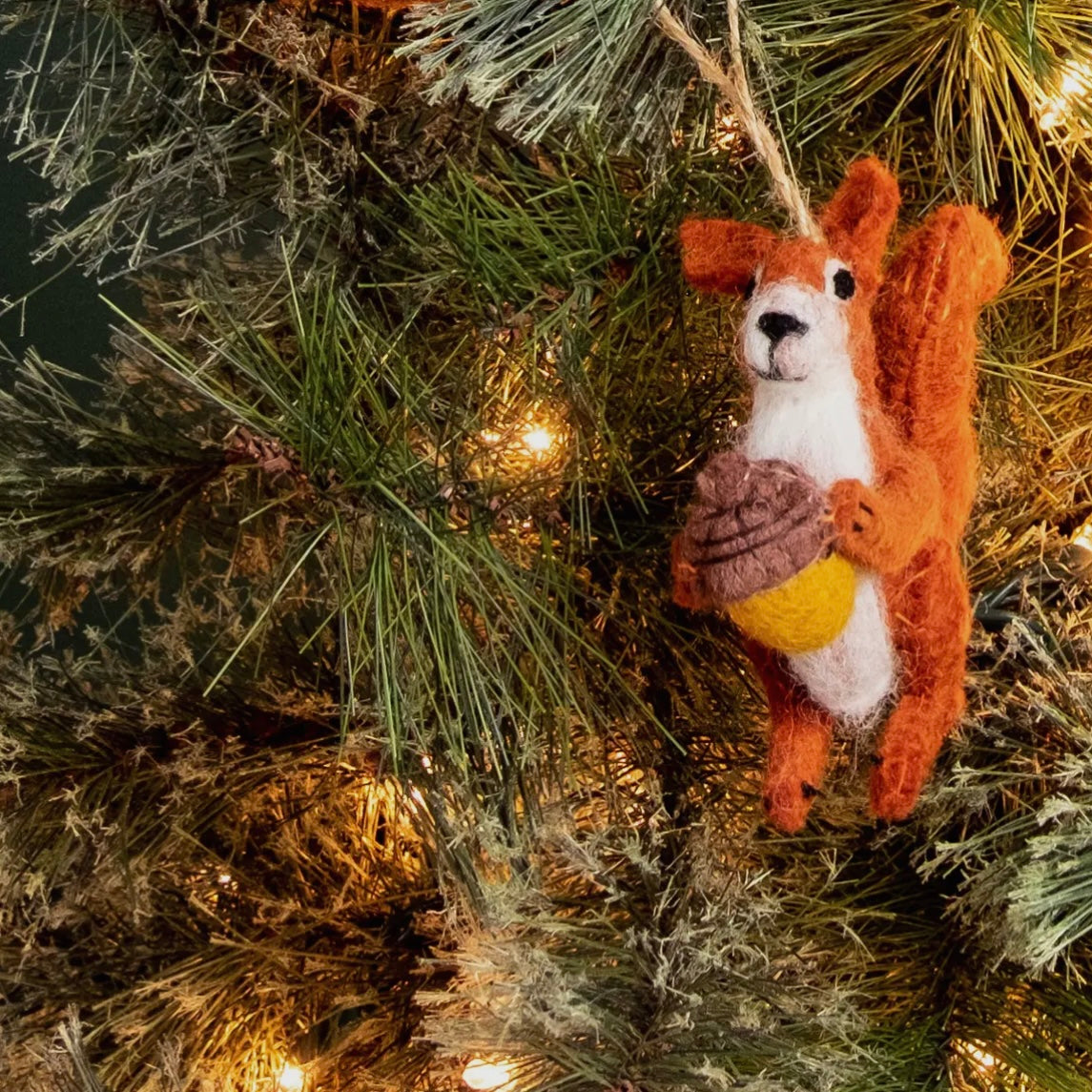 Nutmeg the Squirrel – Hand-Felted Forest Ornament