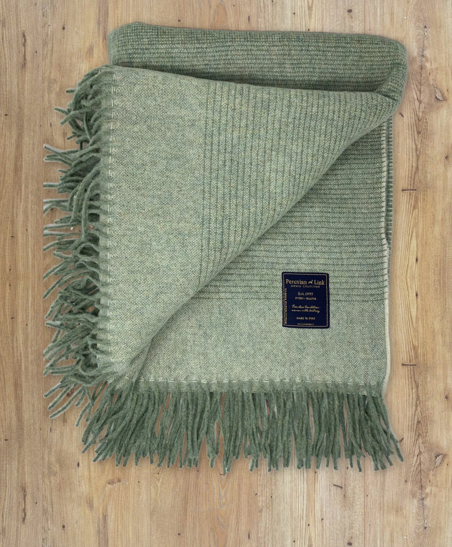 Ombre Alpaca Throw - Fawn or Sage