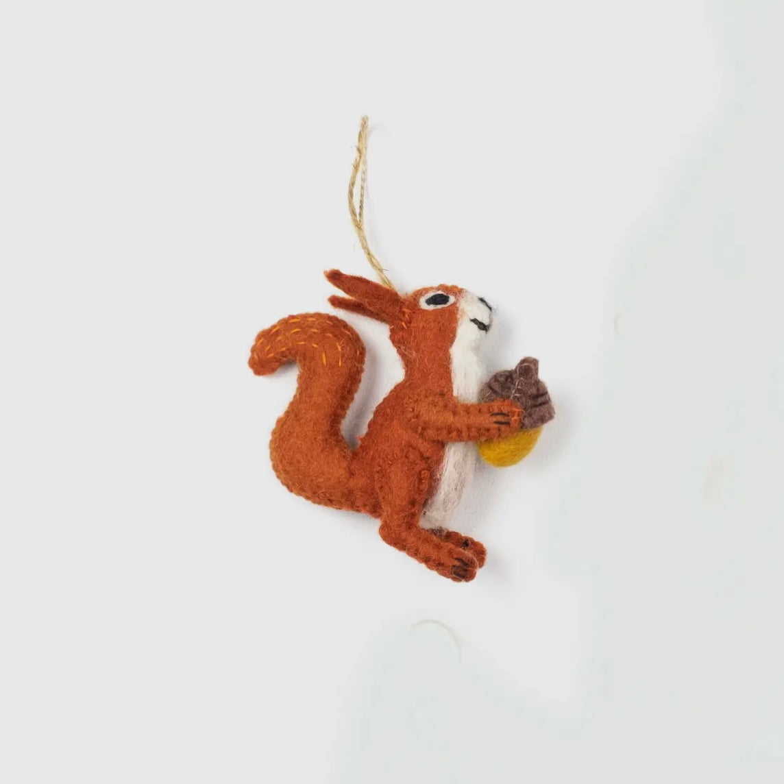 Nutmeg the Squirrel – Hand-Felted Forest Ornament