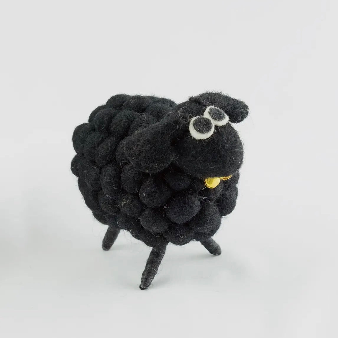 Midnight the Black Sheep – Felted Wool Figure