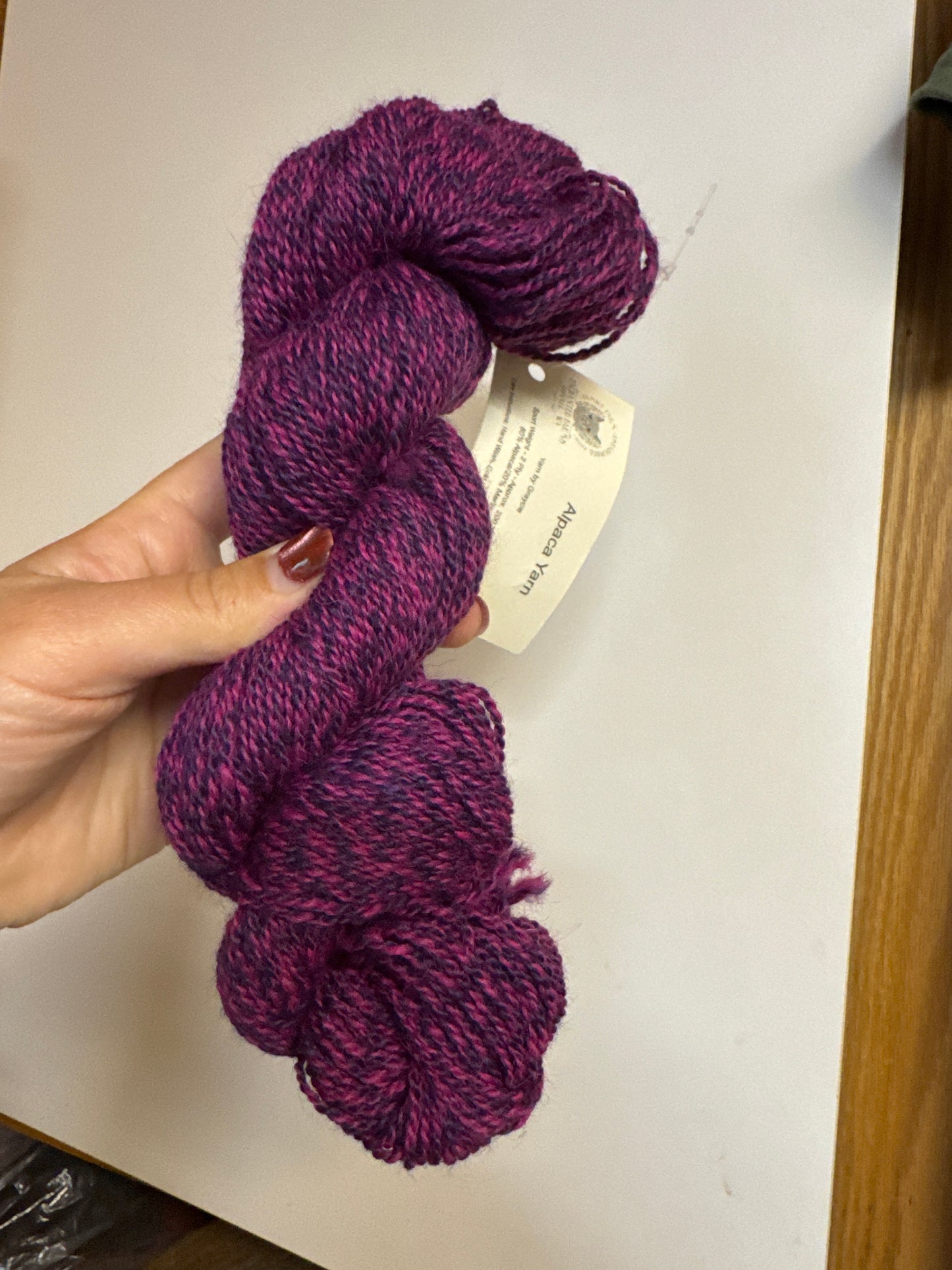 Yarn skein purple stripe Graycie