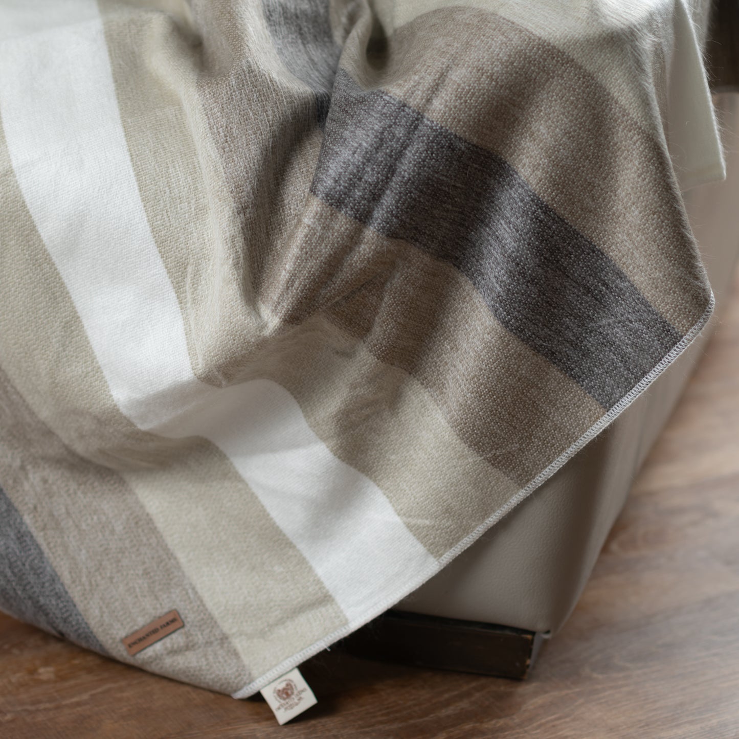 Boho Dream Throw Alpaca Blanket - Striped - Brushed Alpaca Blanket