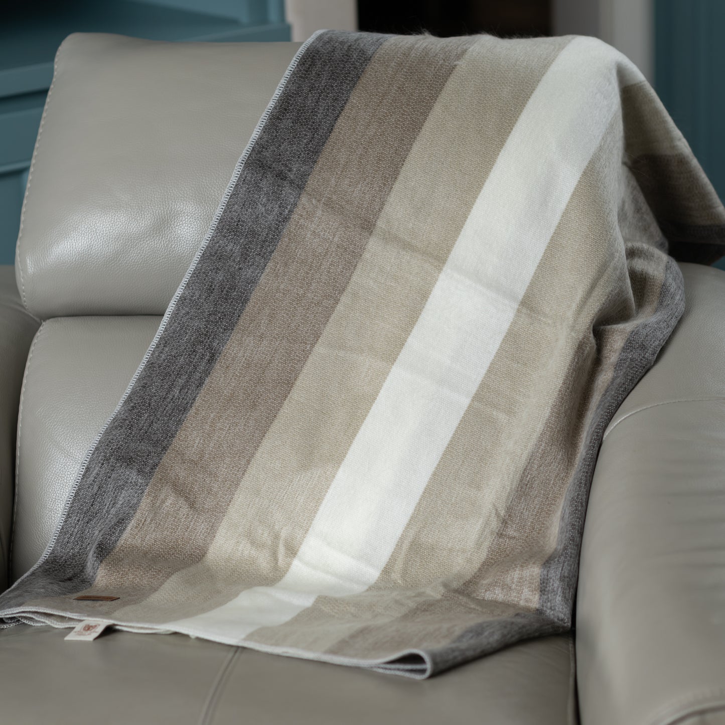 Boho Dream Throw Alpaca Blanket - Striped - Brushed Alpaca Blanket