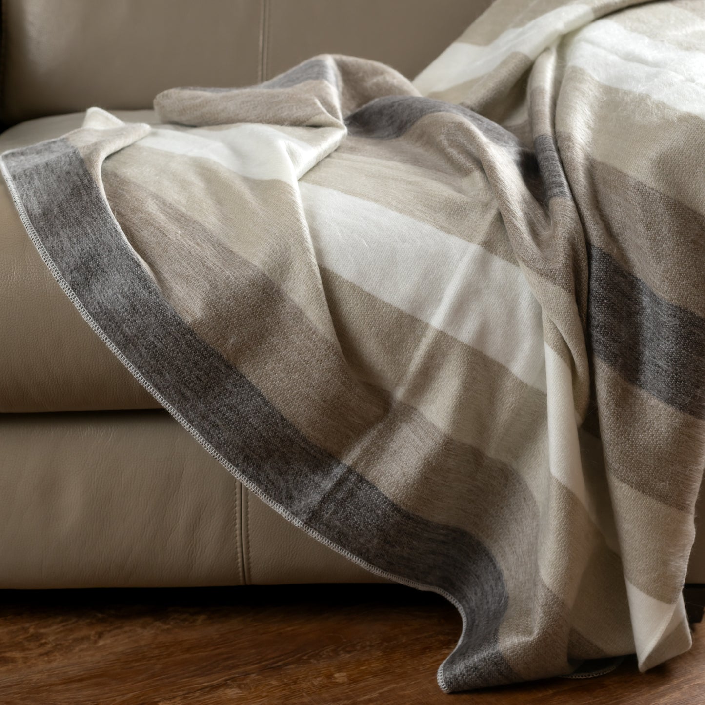 Boho Dream Throw Alpaca Blanket - Striped - Brushed Alpaca Blanket