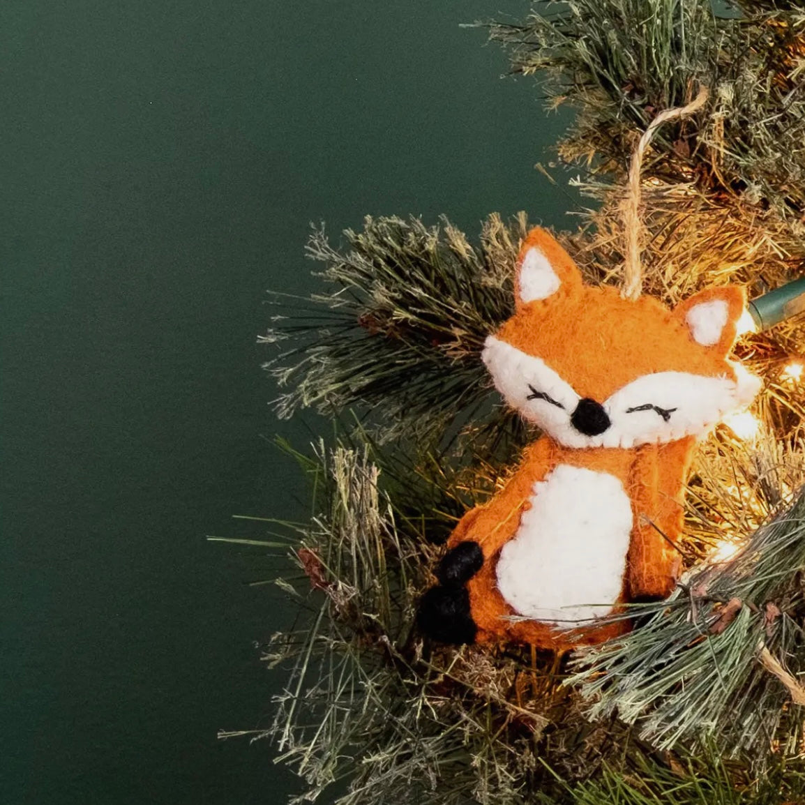 Fern the Forest Fox – Hand-Felted Ornament