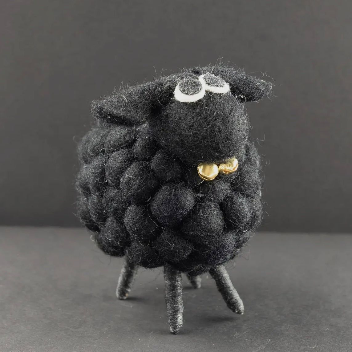 Midnight the Black Sheep – Felted Wool Figure