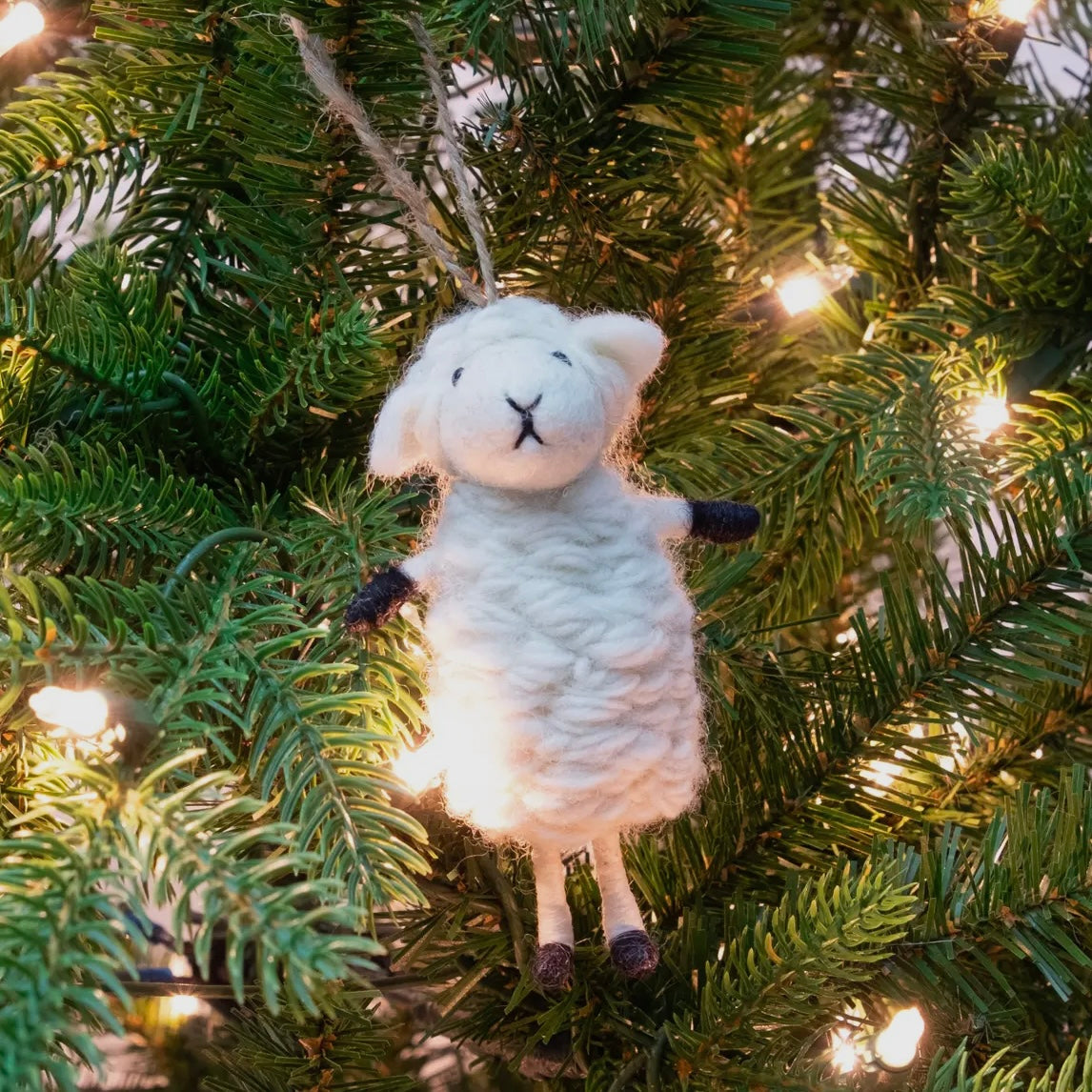 Mabel the Wooly Sheep – Hand-Felted Ornament