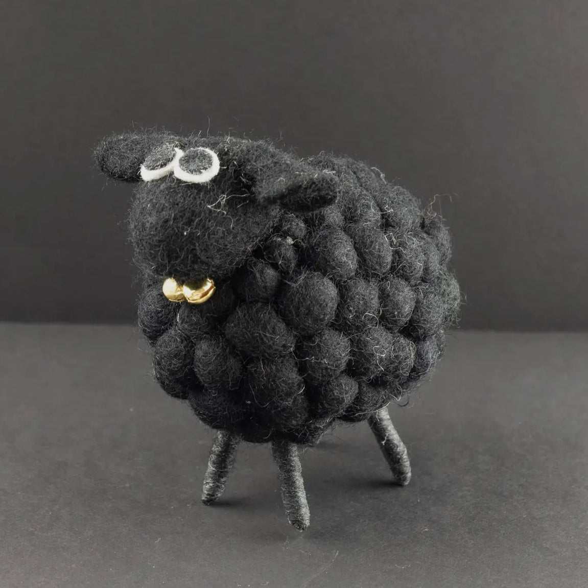 Midnight the Black Sheep – Felted Wool Figure
