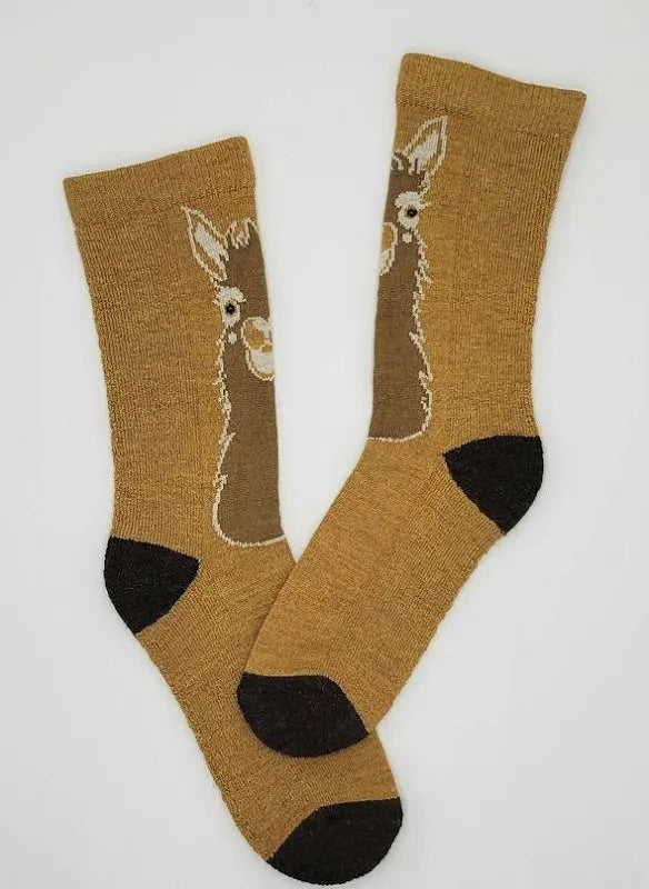 Alpaca Face Alpaca Socks | Half Cushion Cute Alpaca Animal Face
