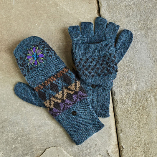 Rockport Alpaca Glitten (Fingerless gloves with flap)