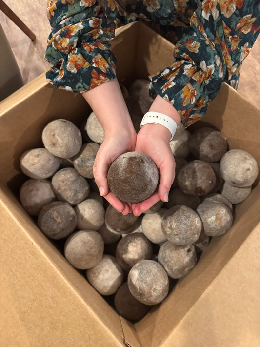 Dryer Balls from Enchanted Farms Alpaca Fiber!!