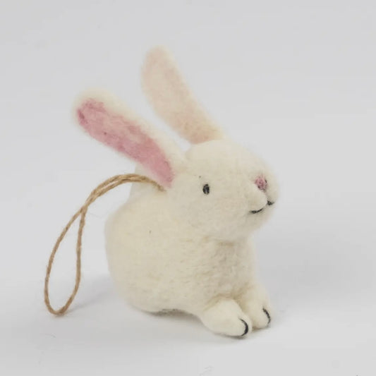 Snowflake the Felt Bunny Ornament