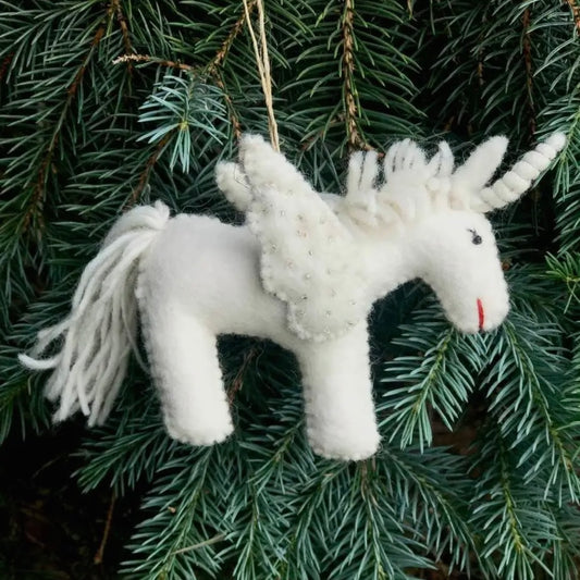 Celestia the Winter Unicorn – Hand-Felted Ornament