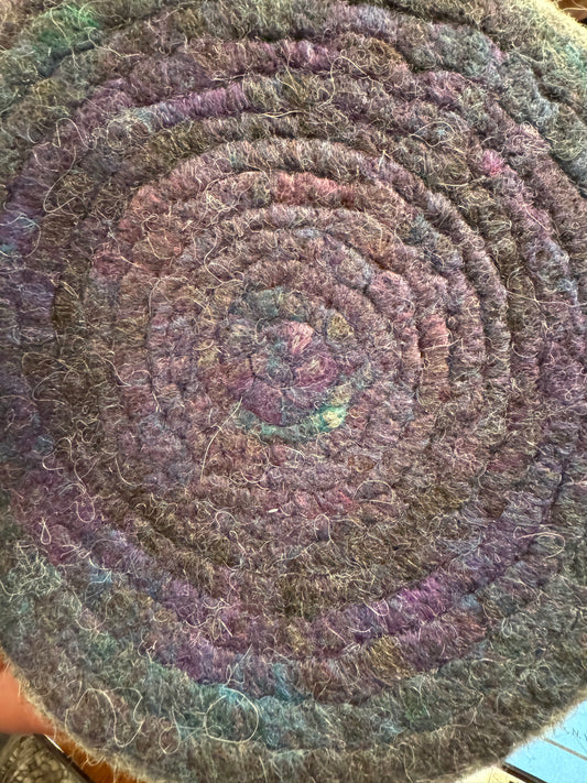 Purple Trivet from Enchanted Farms Alpaca Fiber!! 7.5”