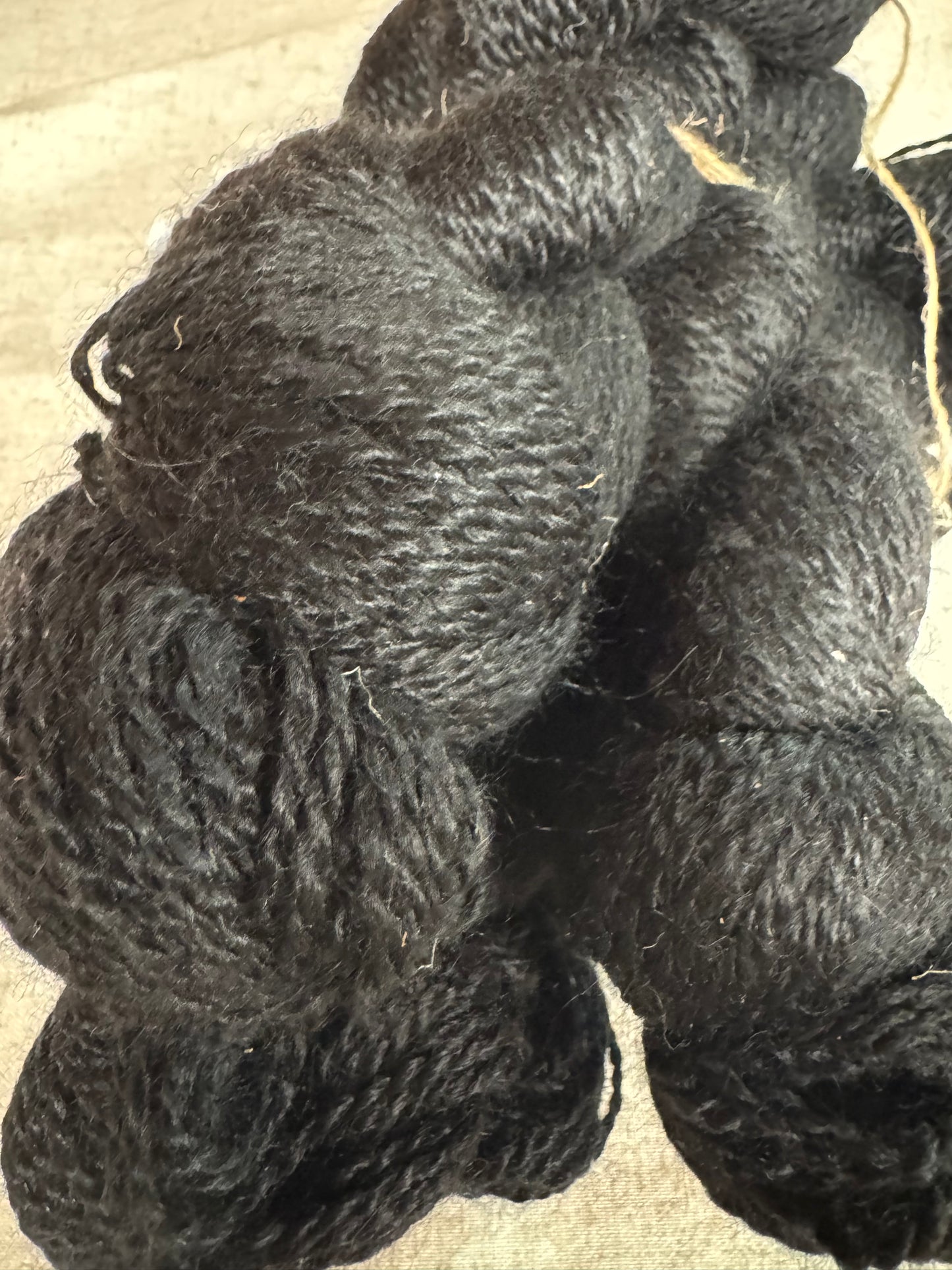 Yarn skein Sport (Belle) 100% Alpaca Black 2-ply sport wt 300 yds