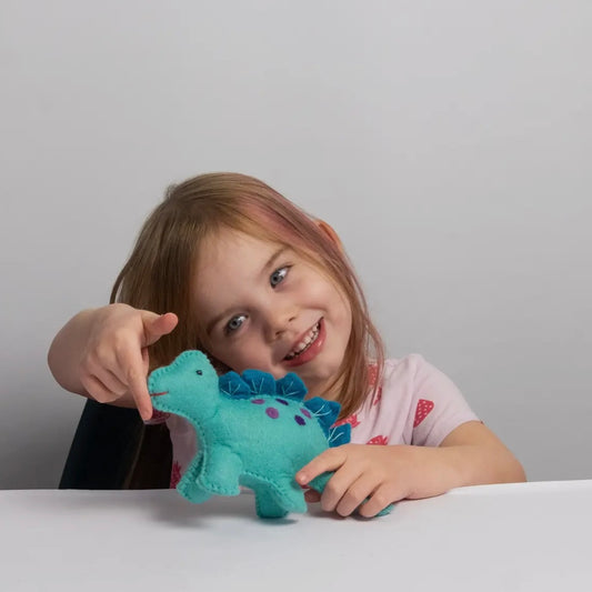 Baby Blue Stegosaurus Toy Wool Felt