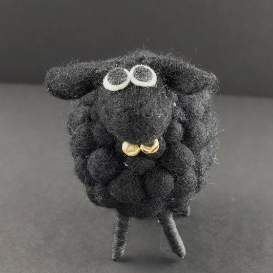 Midnight the Black Sheep – Felted Wool Figure