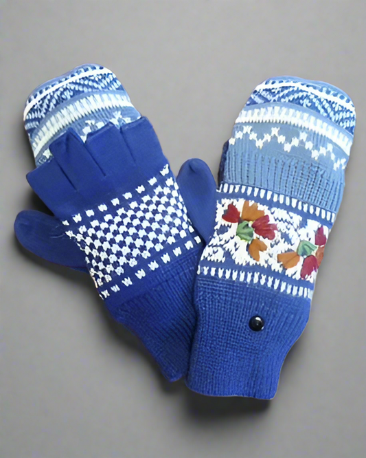 Blue Ridge Alpaca Glitten (Fingerless gloves with flap)