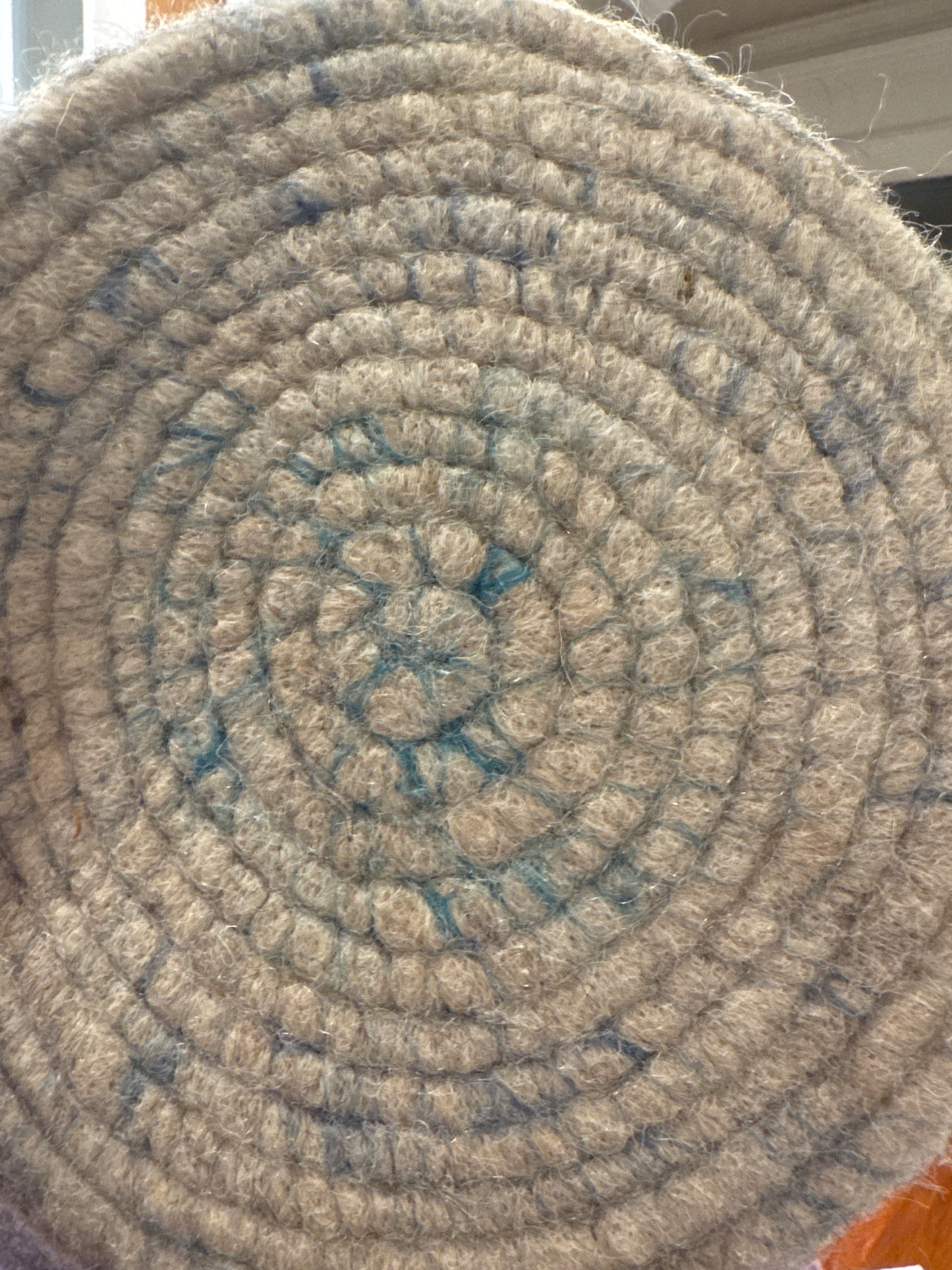 Neutral Trivet from Enchanted Farms Alpaca Fiber!! 7.5”