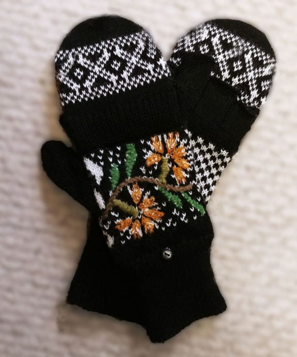 Forest Glen Alpaca Glitten - Choose Color - (Fingerless gloves with flap)