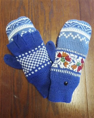 Blue Ridge Alpaca Glitten (Fingerless gloves with flap)