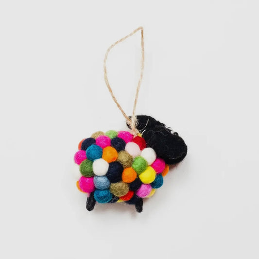 Poppy the Rainbow Sheep – Hand-Felted Ornament