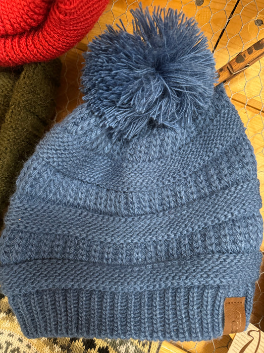 Alpaca Hand-Knit Beanie - Blue