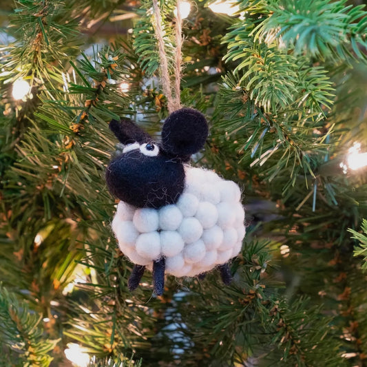 Buttons the Sheep – Hand-Felted Ornament
