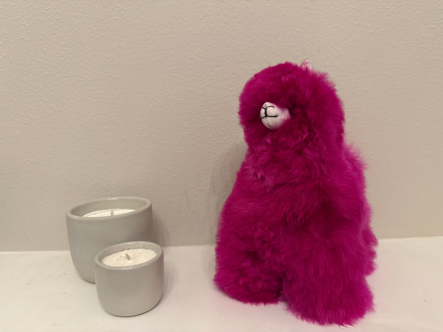 Alpaca Fur Stuffie 8” - Magenta