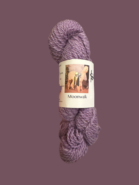 Purple Alpaca Yarn skein Worsted (Moonwalk) 2-ply bulky wt 2.9-3.1oz 140yds