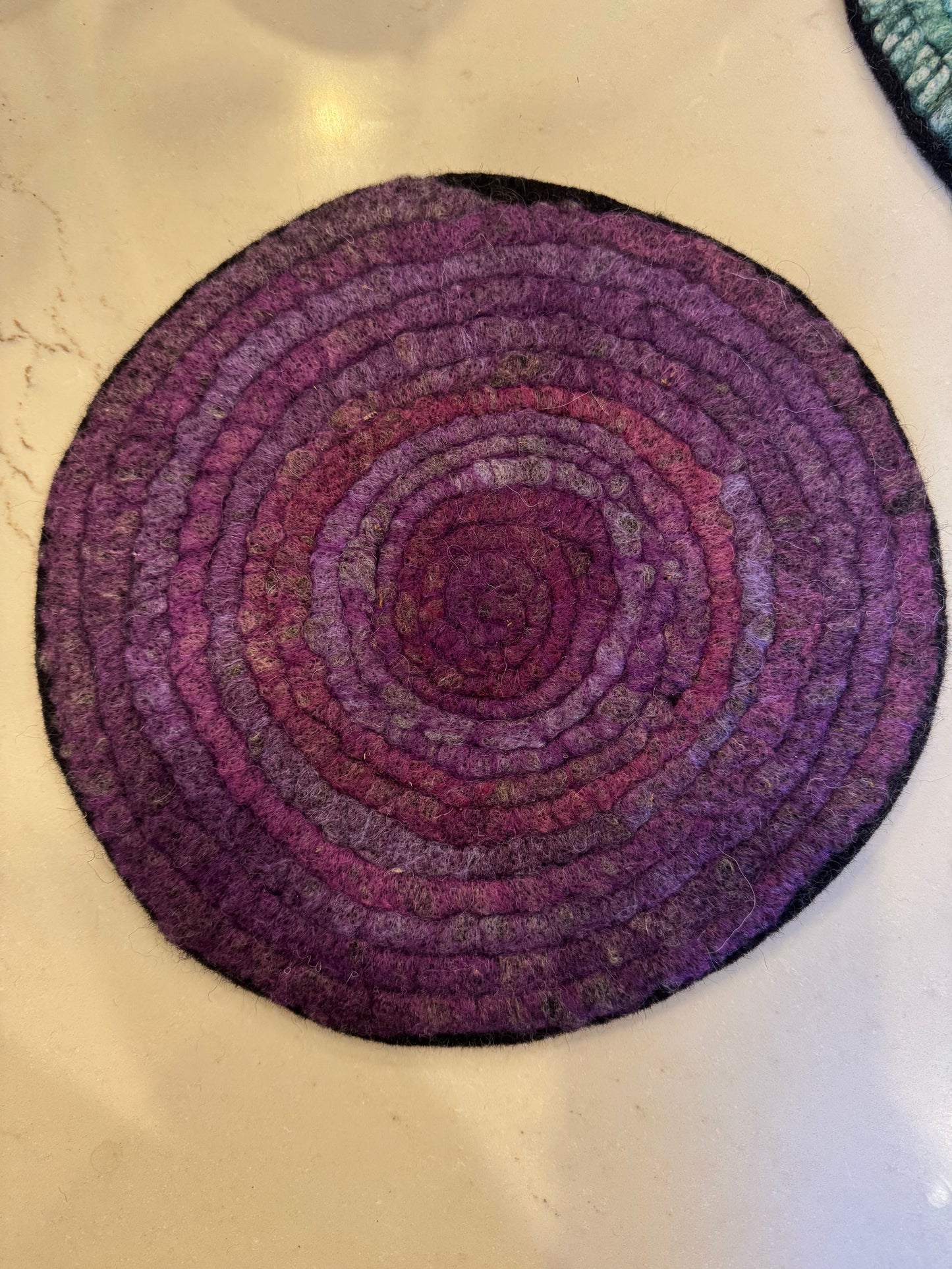 Purple Trivet from Enchanted Farms Alpaca Fiber!! 10.5”