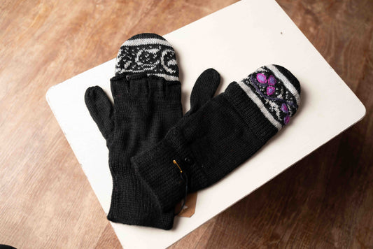 Purple Rain Glitten (Fingerless gloves with flap)