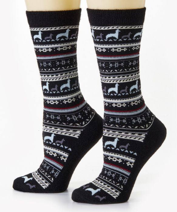 Alpaca Print Crew Socks