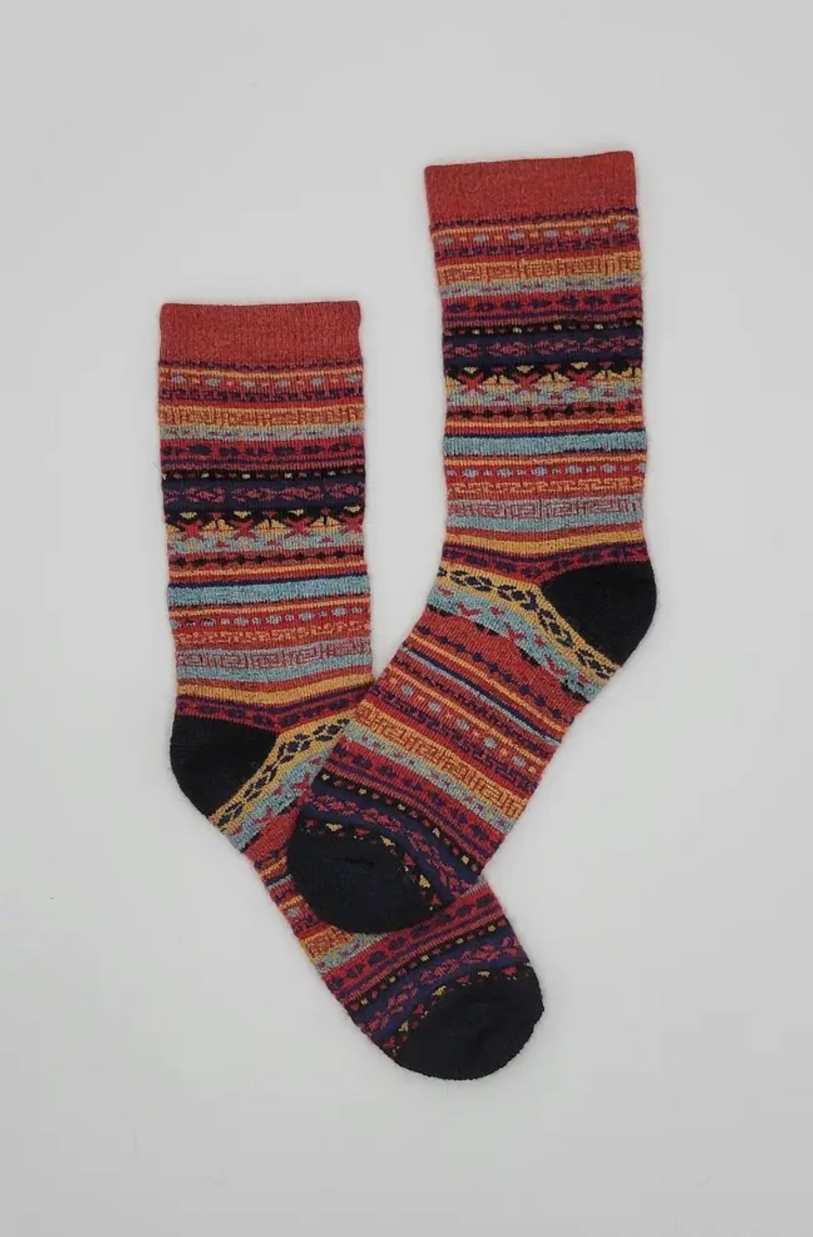 Clay Fair Isle | Alpaca Socks | Full Cushion