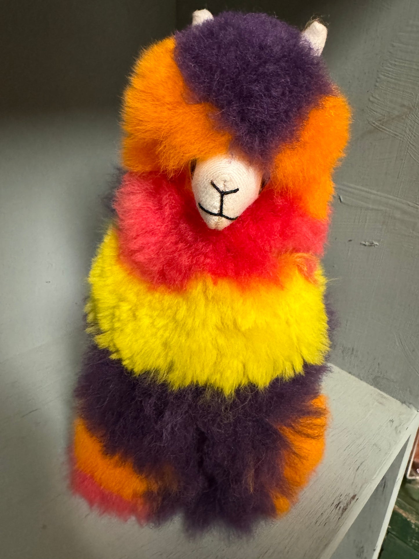 8” Alpaca Stuffie Bright Colors PORY Purple Orange Red Yellow