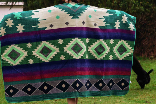 San Isidro - Garden Green - Alpaca Wool Blanket - Enchanted Farms