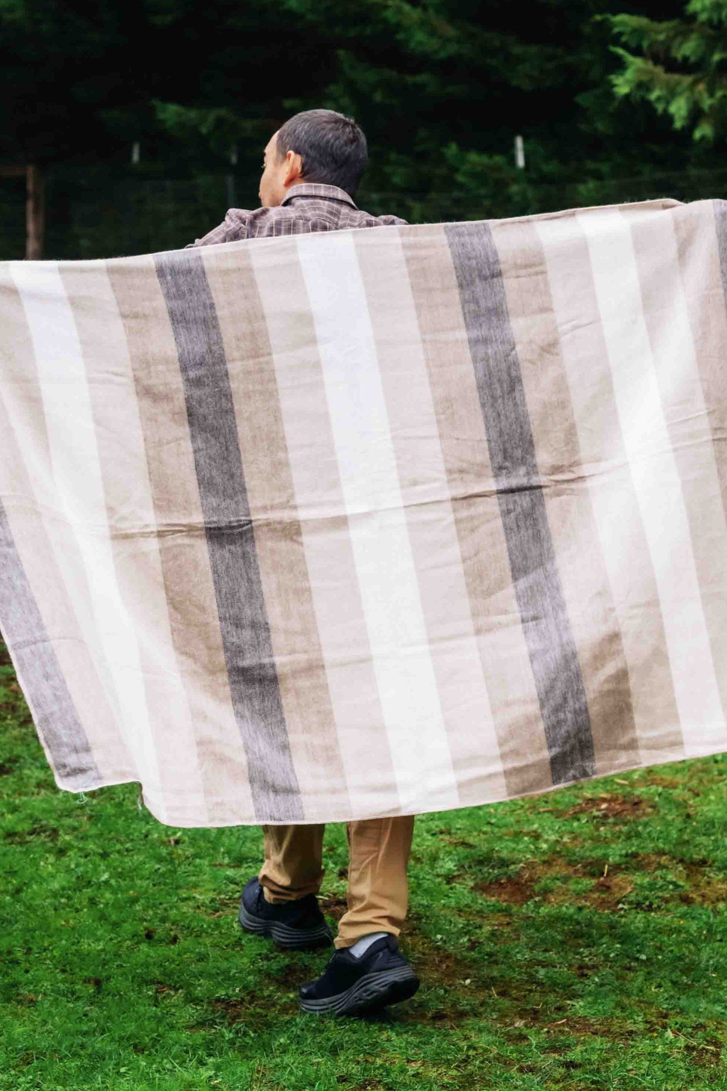 Boho Throw - Striped - Brushed Alpaca Blanket